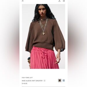 Zara wide sleeve knit sweater